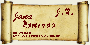 Jana Momirov vizit kartica